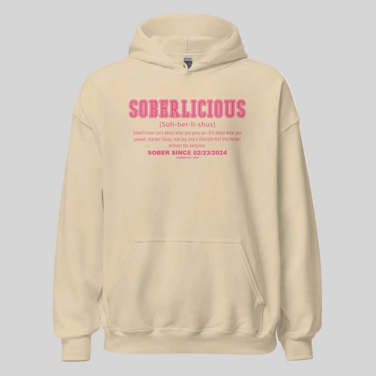 Soberlicious Definition Hoodie w Custom Sobriety Date Recovery Hoodie product photo (view 20)