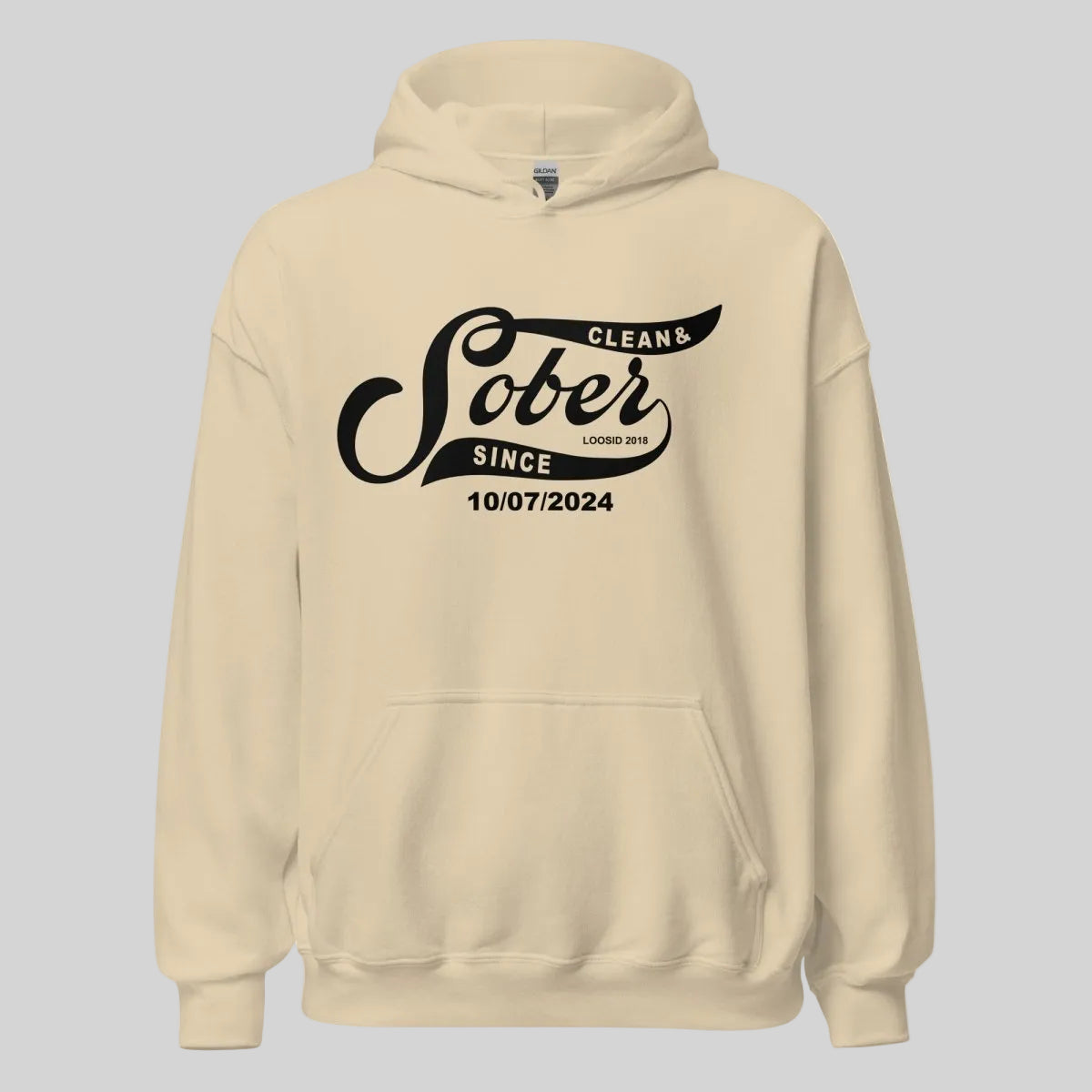 Loosid Sober Since Recovery Hoodie featuring the design