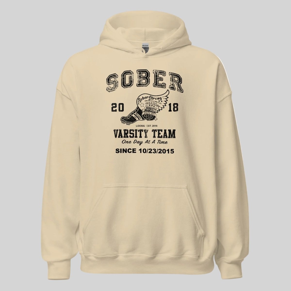 Sober Varsity Team Recovery Hoodie product photo (view 30)