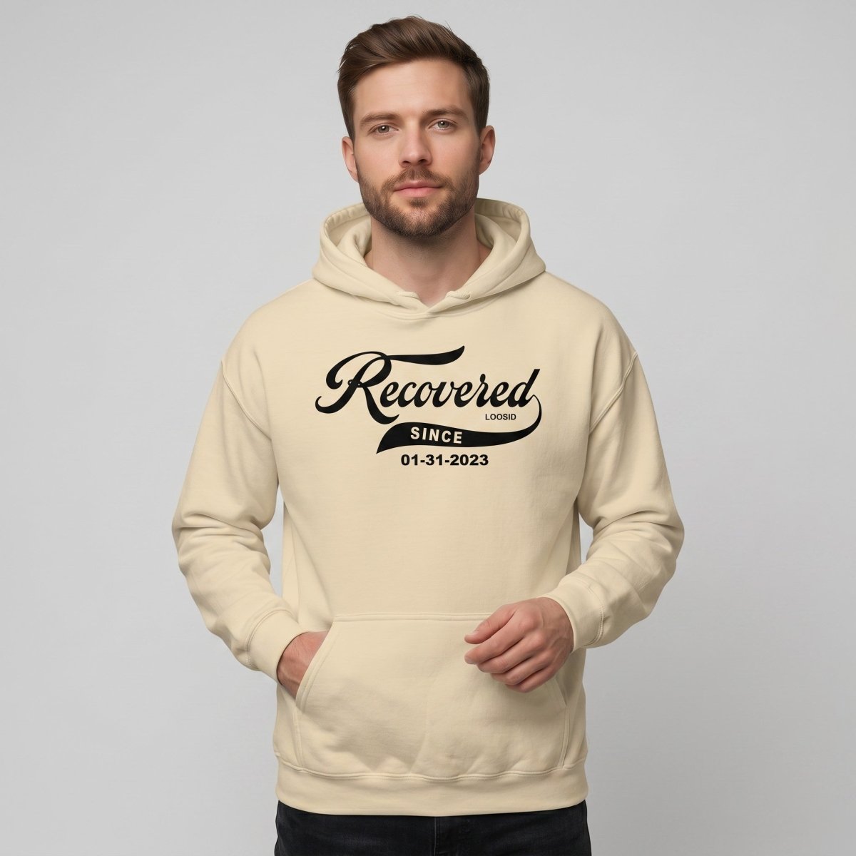 Recovered Since Recovery Hoodie lifestyle view (view 25)