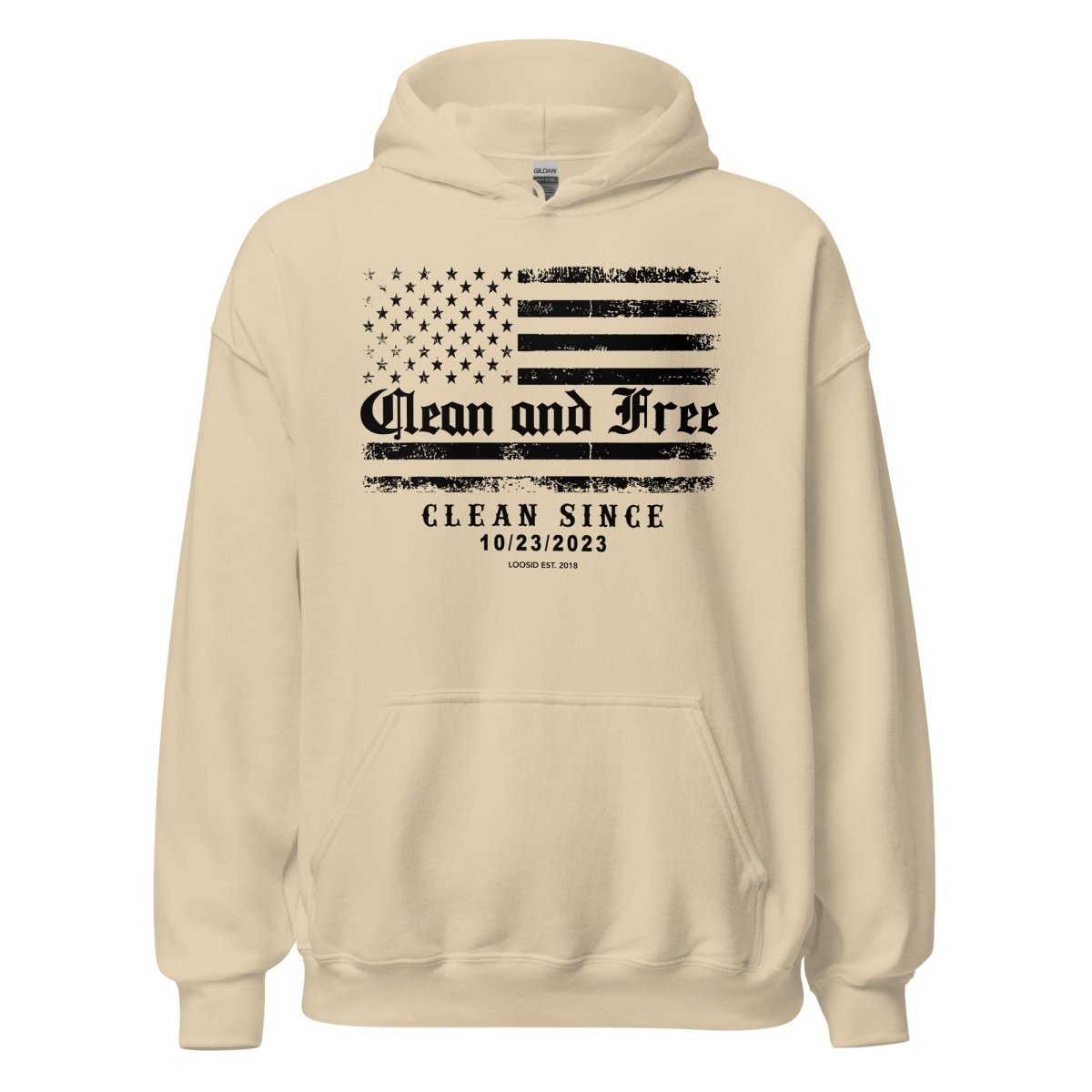 Clean and Free Custom Recovery Date Recovery Hoodie featuring the design (view 21)