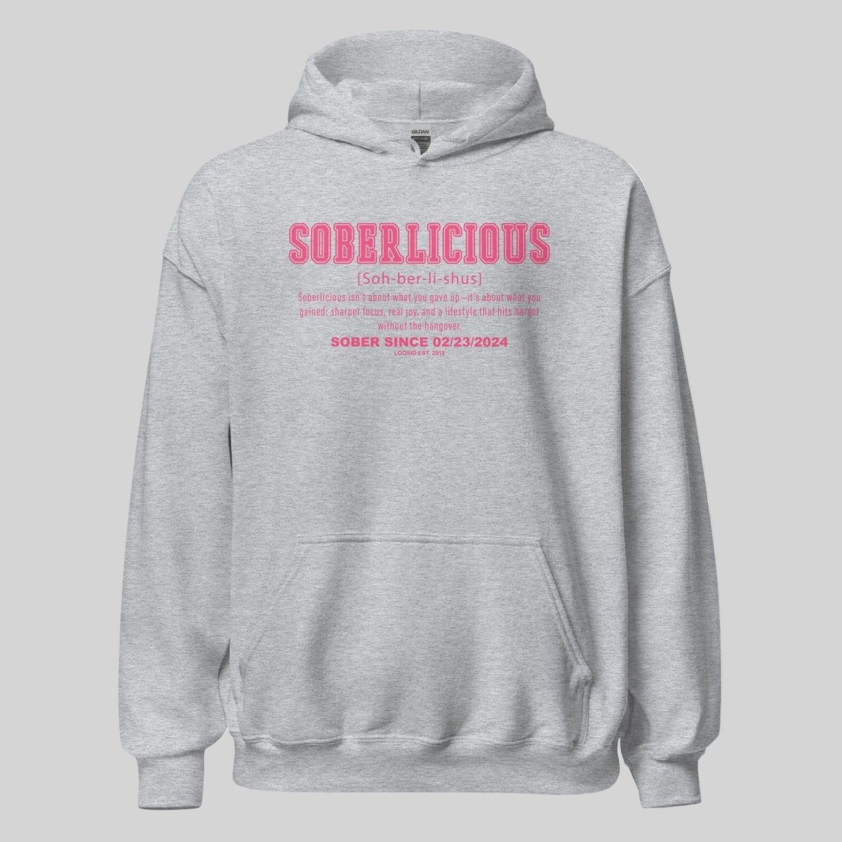 Soberlicious Definition Hoodie w Custom Sobriety Date Recovery Hoodie featuring the design (view 11)