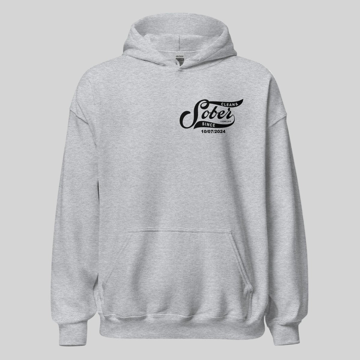 Sober Since Recovery Hoodie flat lay styled image (view 23)