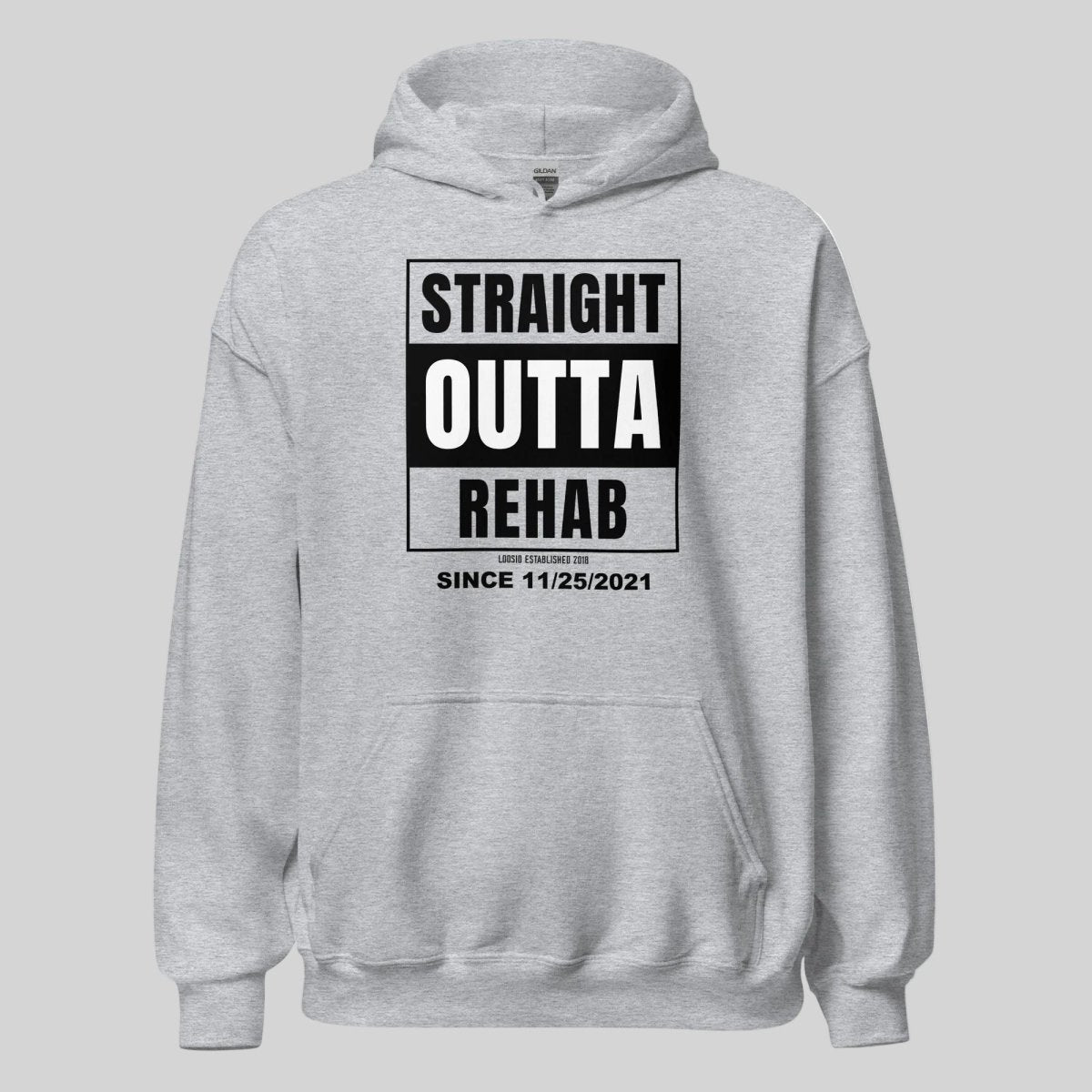 Straight Outta Rehab Recovery Hoodie featuring the design (view 21)