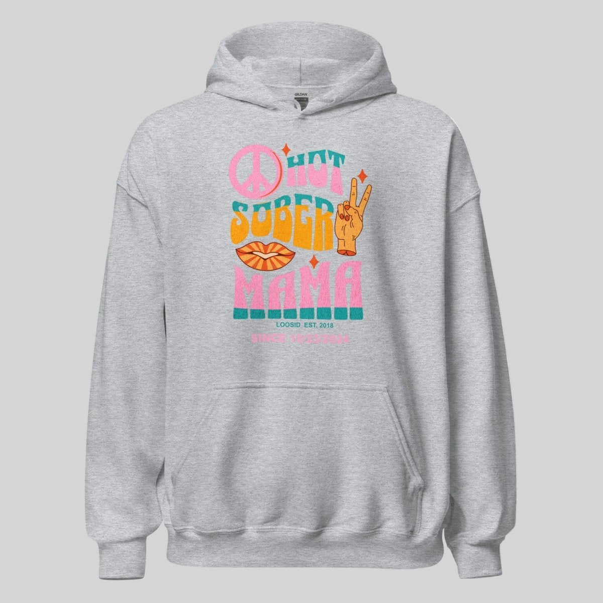 Hot Sober Mama Recovery Hoodie side view (view 26)