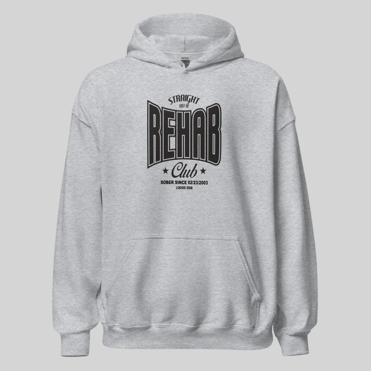 Rehab Recovery Hoodie back view (view 7)