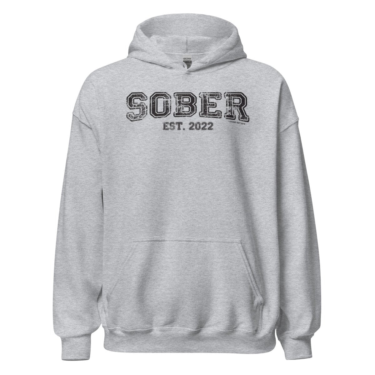 Sober Est. Hoodie w Personalized Sobriety Year Recovery Hoodie product photo (view 20)