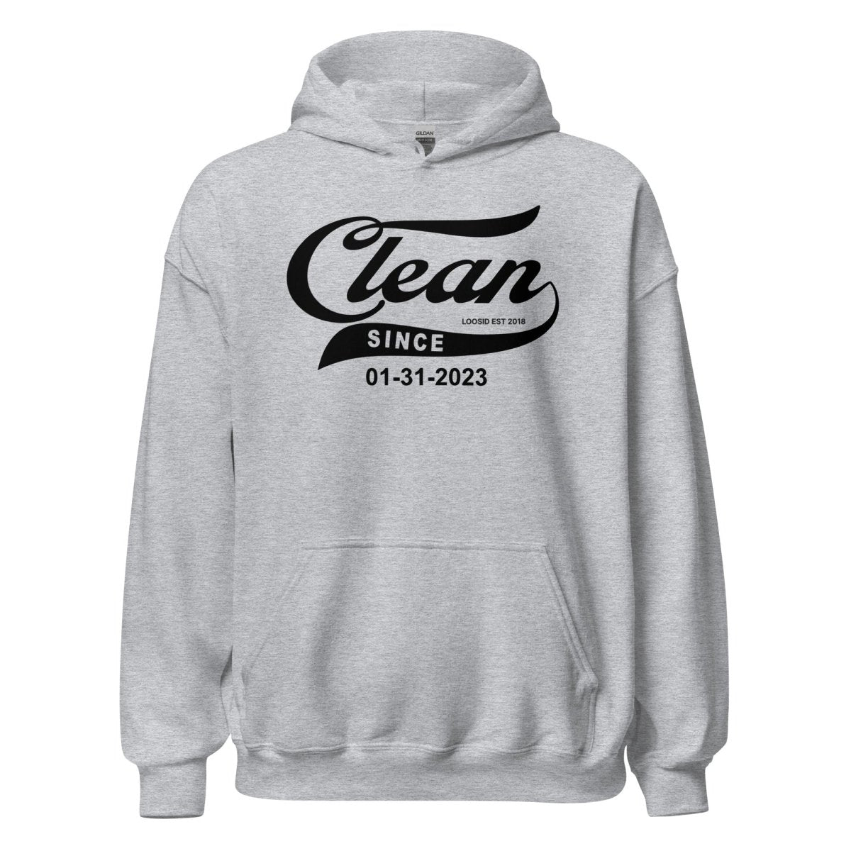 Clean Since Sober Recovery Hoodie close-up view (view 22)