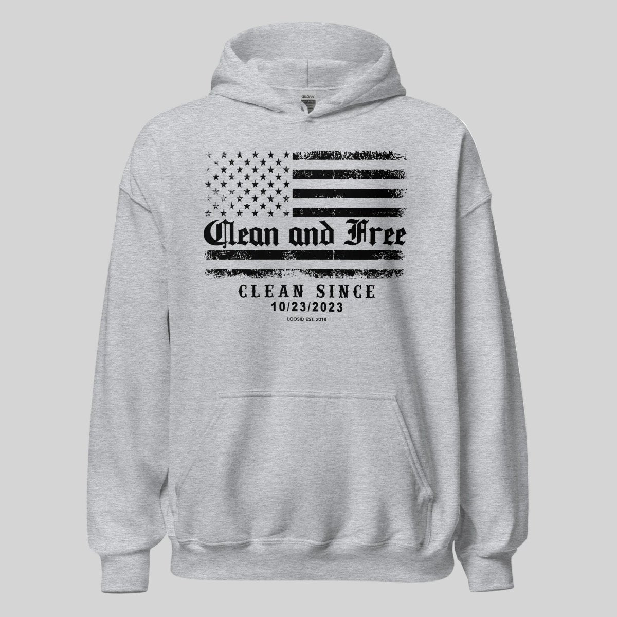 Clean and Free Custom Recovery Date Recovery Hoodie packaging detail (view 18)