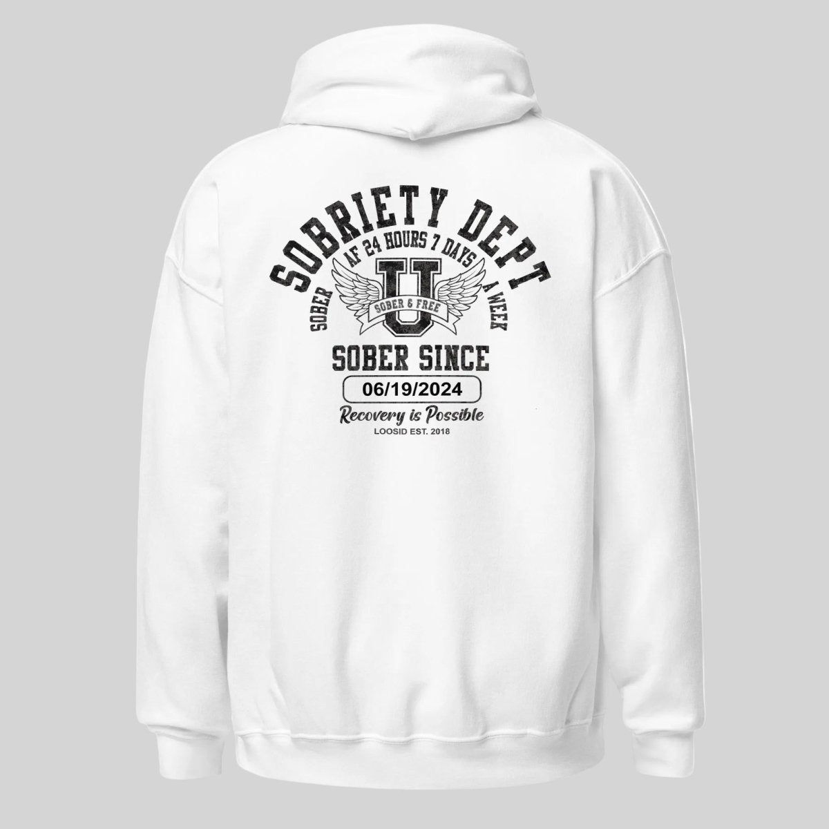 Sobriety Dept Sober AF Recovery Hoodie lifestyle view (view 35)