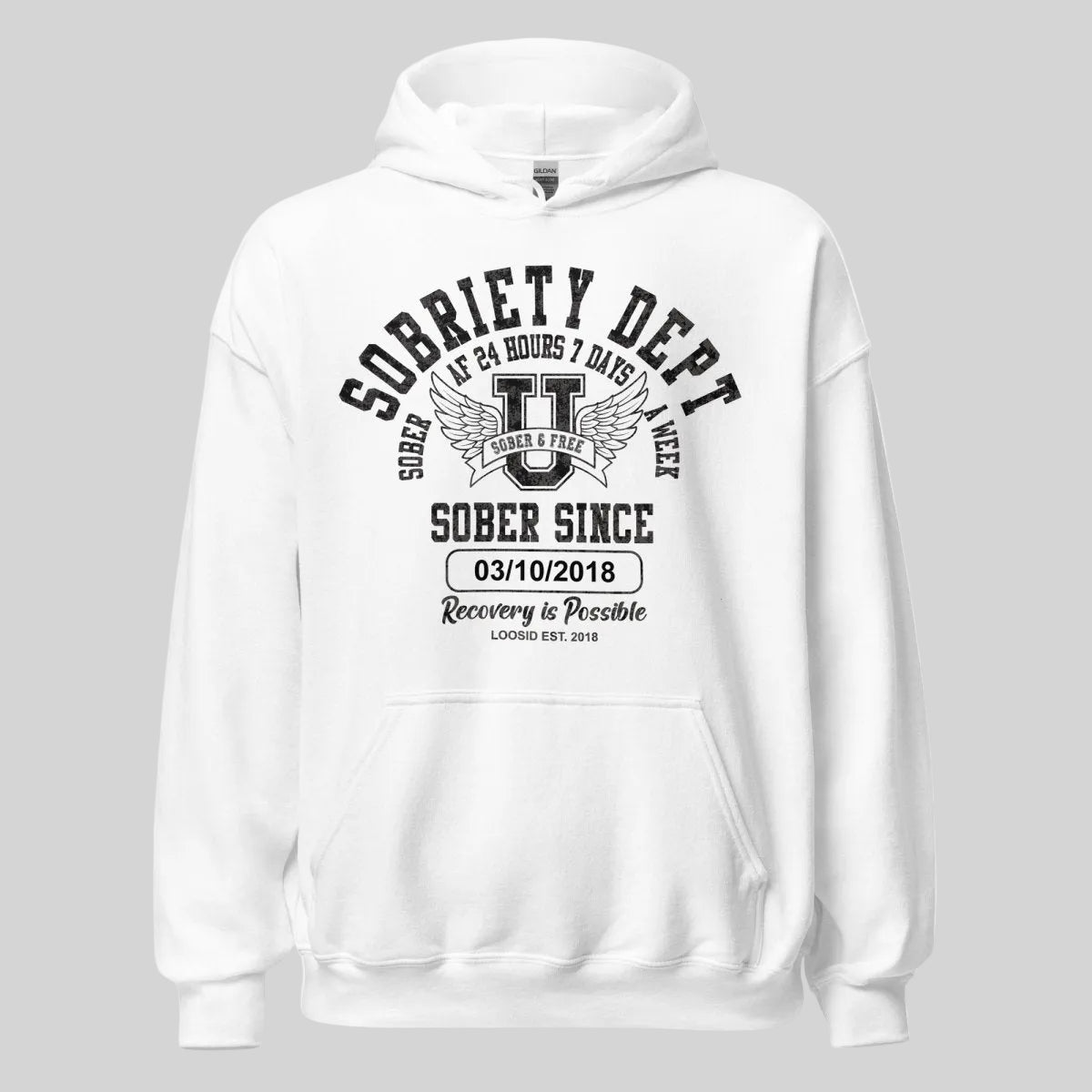 Sobriety Dept Recovery Hoodie packaging detail (view 18)