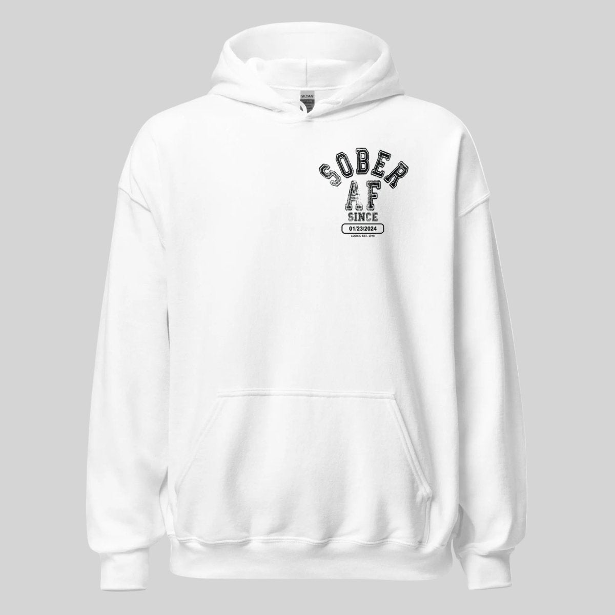 Sober AF Recovery Hoodie featuring the design (view 31)