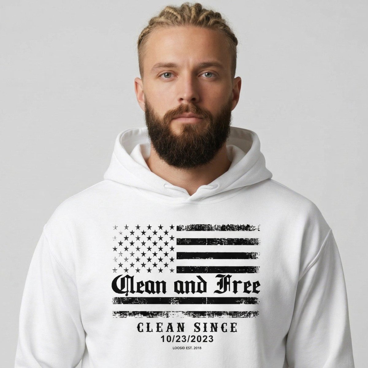 Clean and Free Custom Recovery Date Recovery Hoodie graphic detail (view 24)
