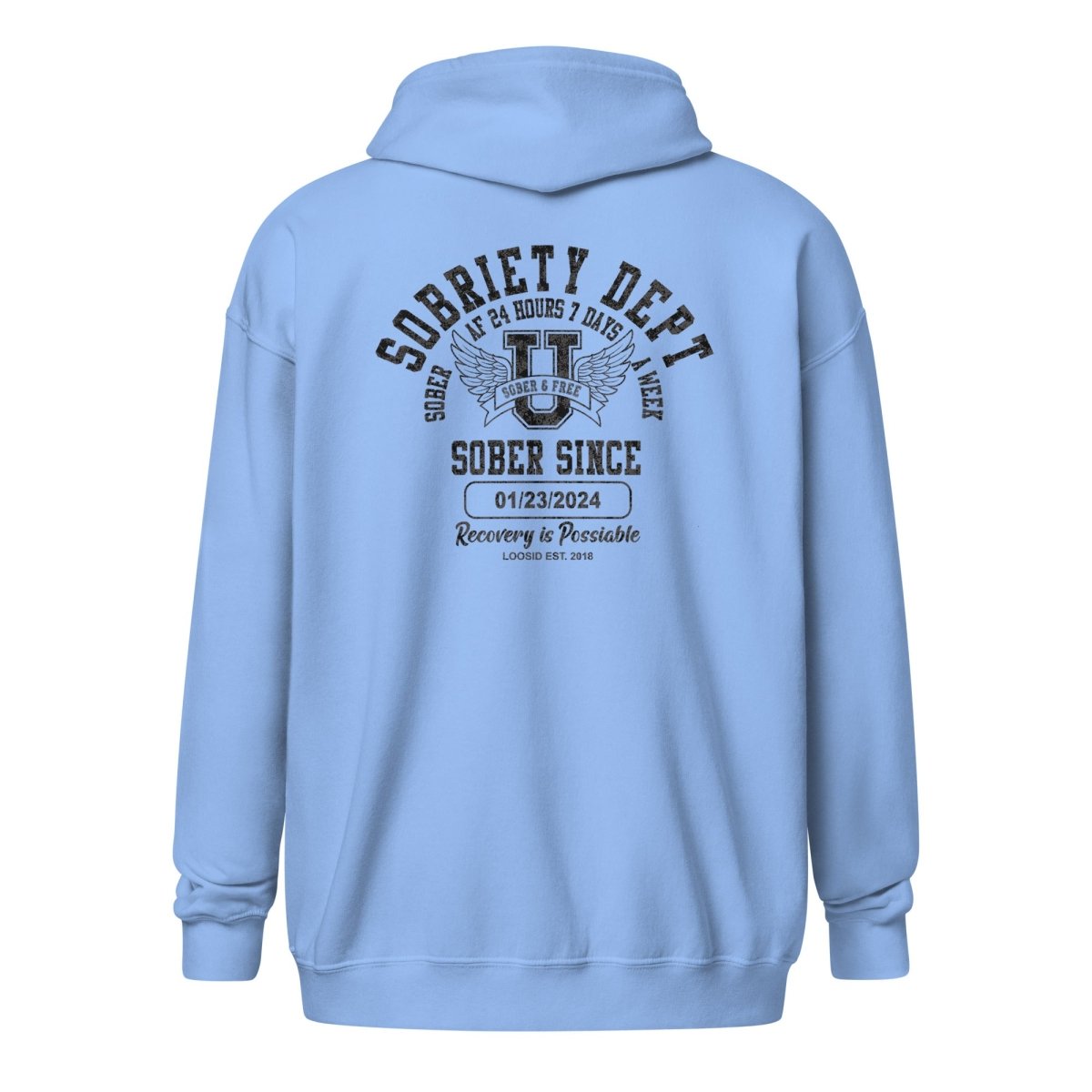 Sobriety Dept Zip Recovery Hoodie packaging detail (view 28)