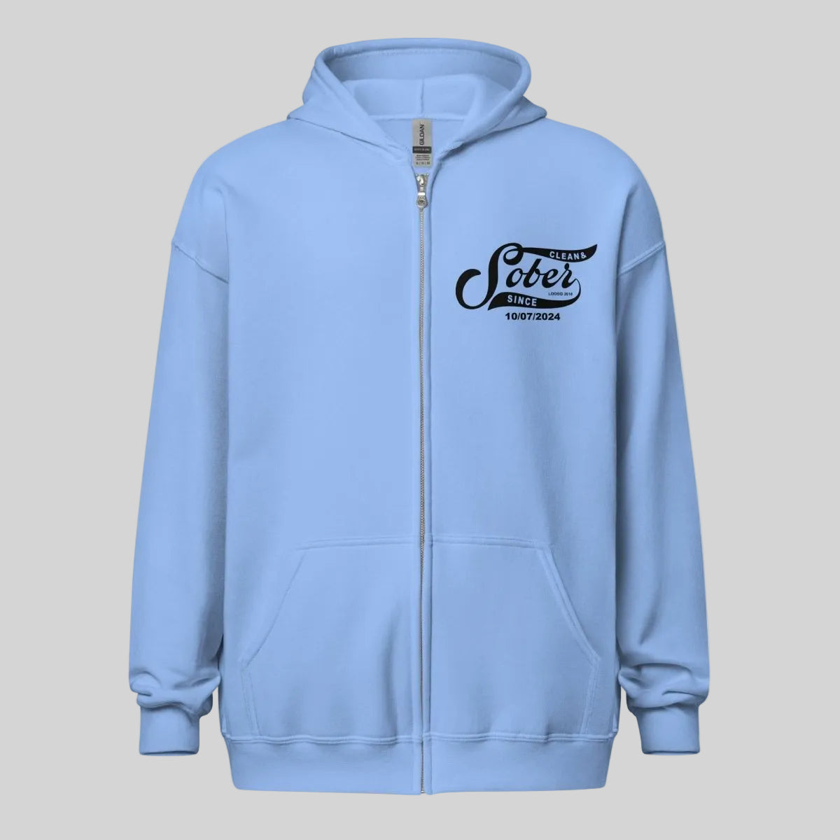 Sober Since Recovery Hoodie flat lay styled image (view 33)