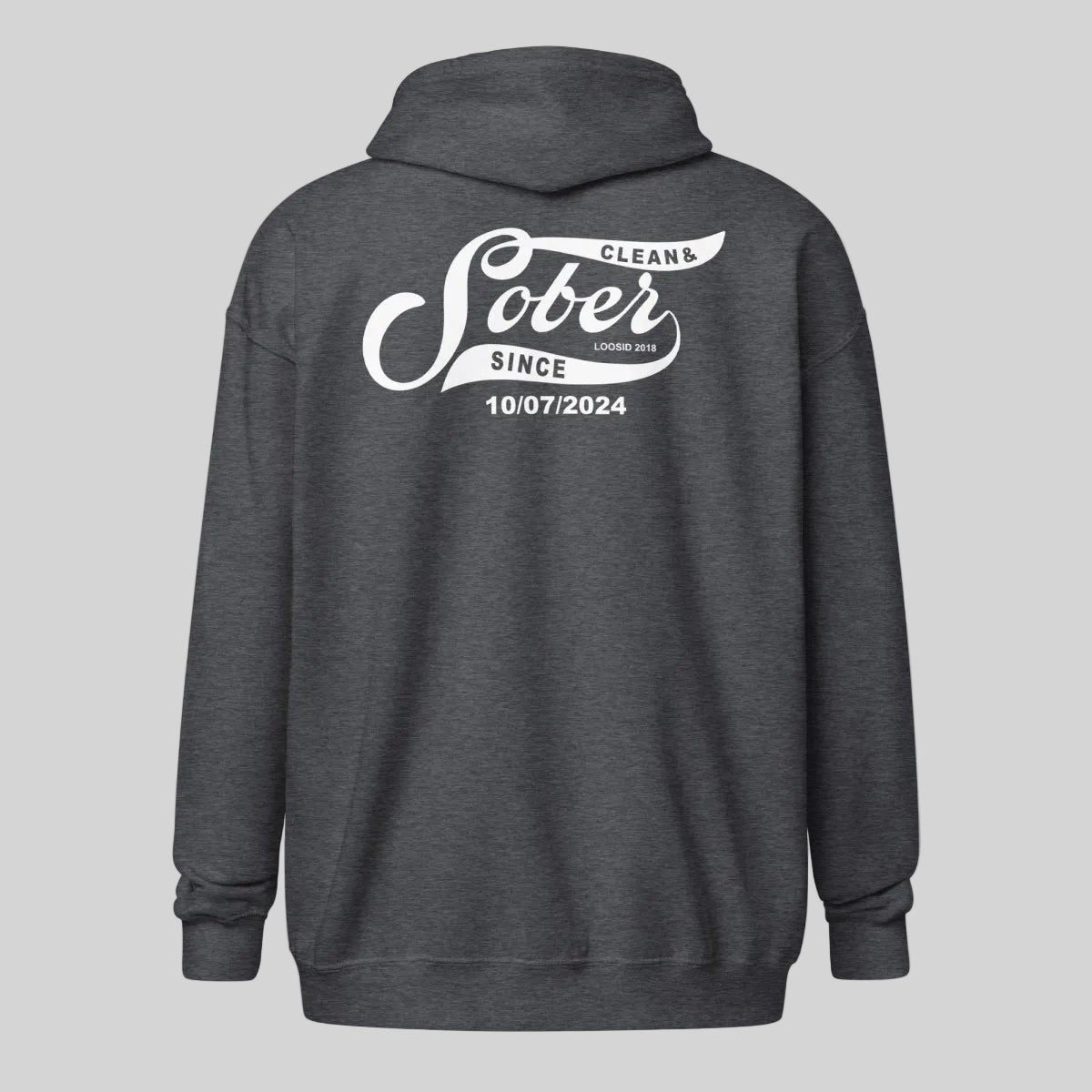 Sober Since Recovery Hoodie back view (view 17)