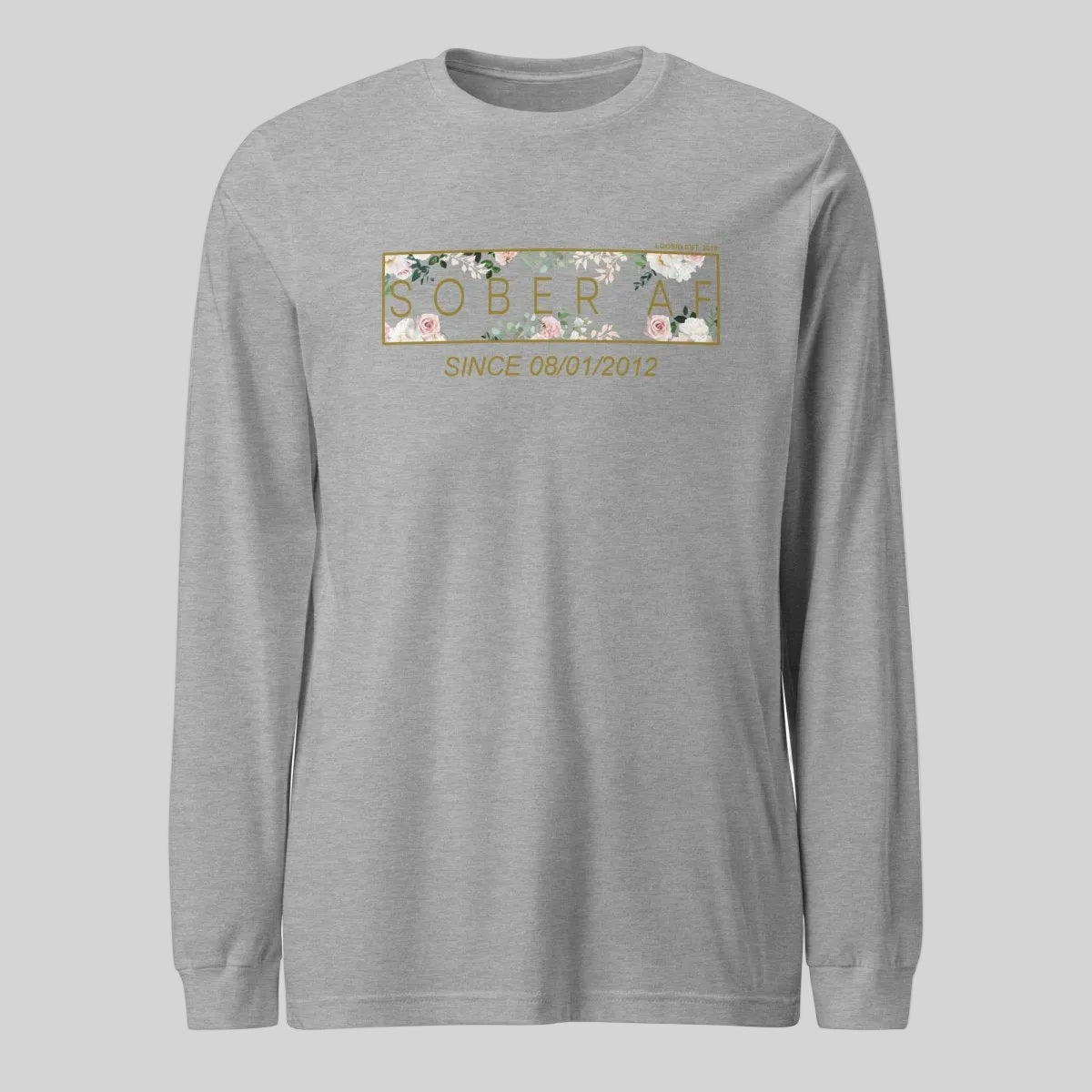Sober AF Flower Long Sleeve Sober T Shirt back view (view 27)