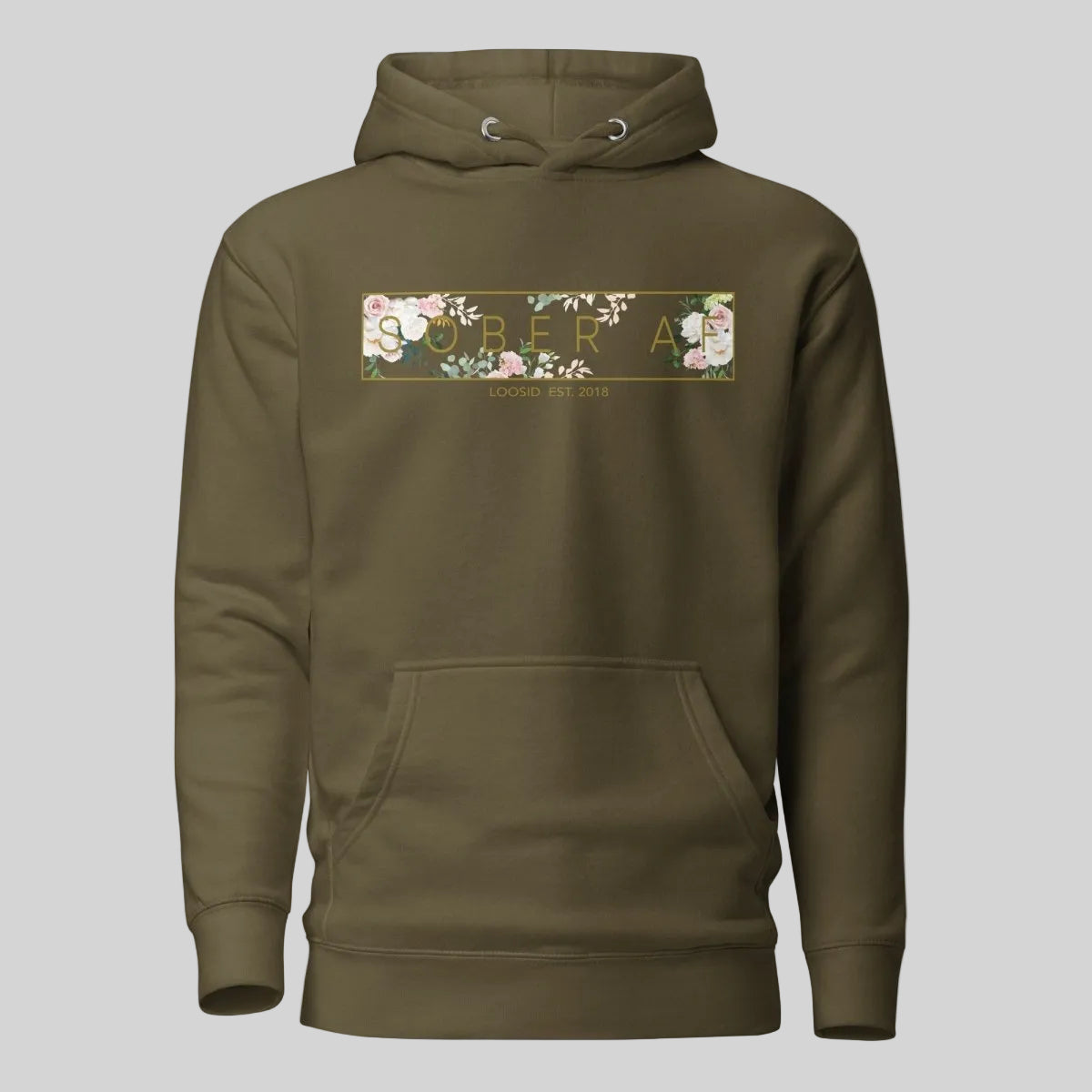 Sober AF Flower Recovery Hoodie packaging detail (view 18)