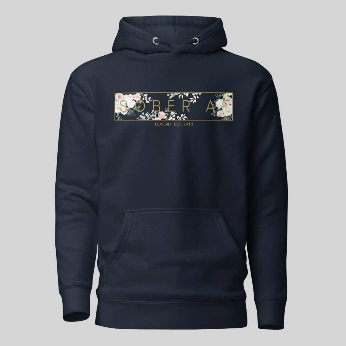 Sober AF Flower Recovery Hoodie side view (view 6)