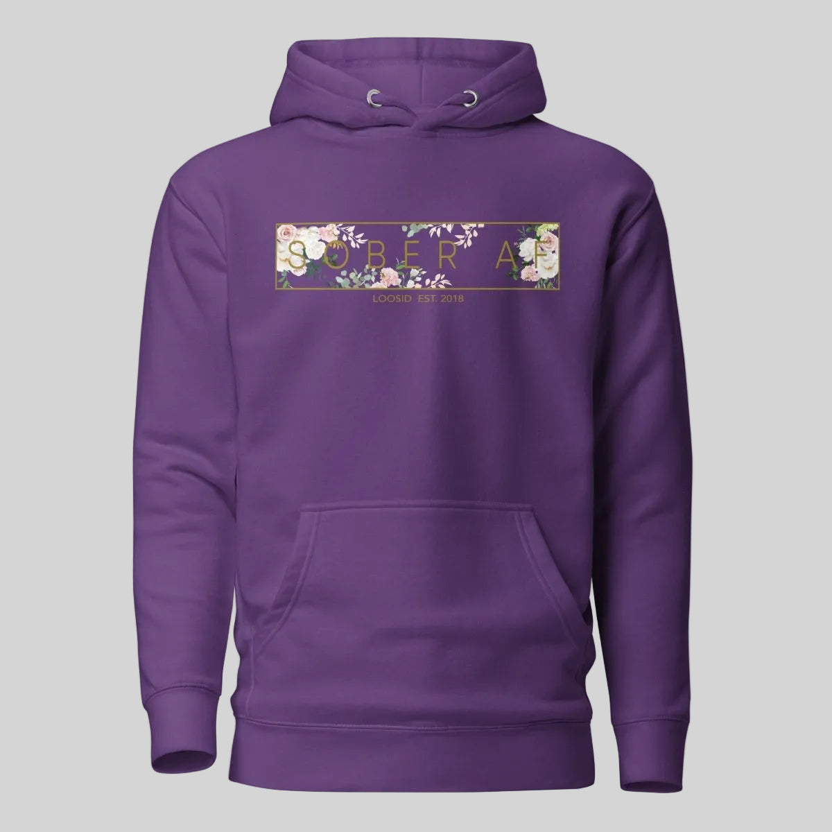 Sober AF Flower Recovery Hoodie lifestyle view (view 15)