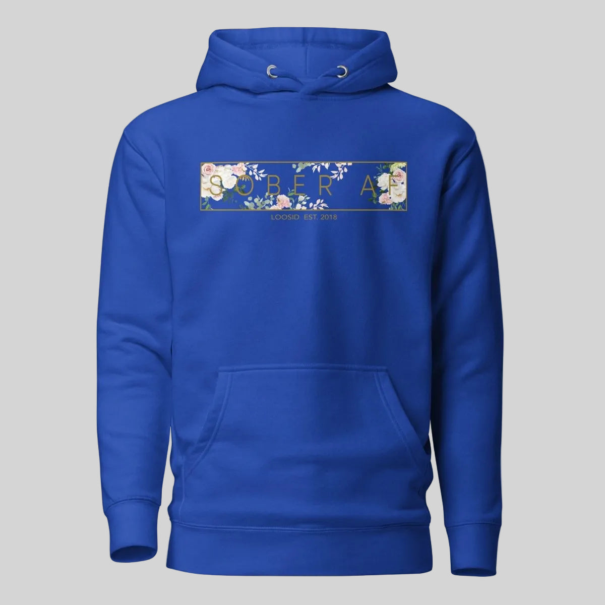 Sober AF Flower Recovery Hoodie fit detail (view 9)