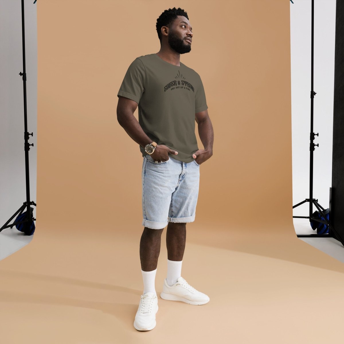 Sober & Strong Sober T Shirt lifestyle view (view 5)