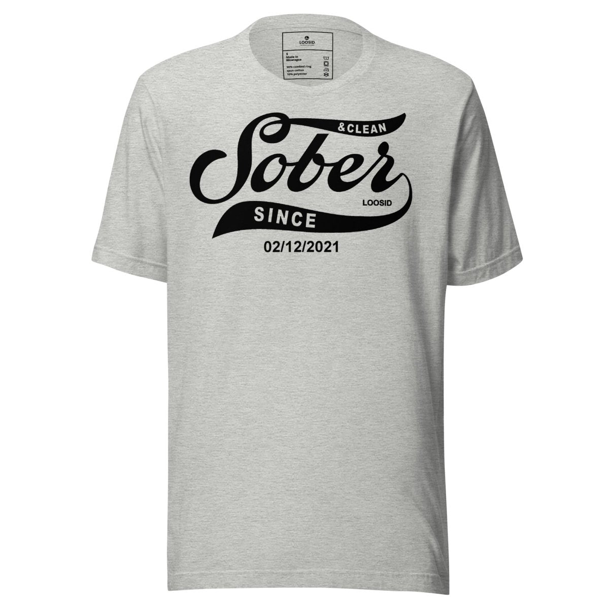 Sober Since Sober T Shirt back view (view 27)