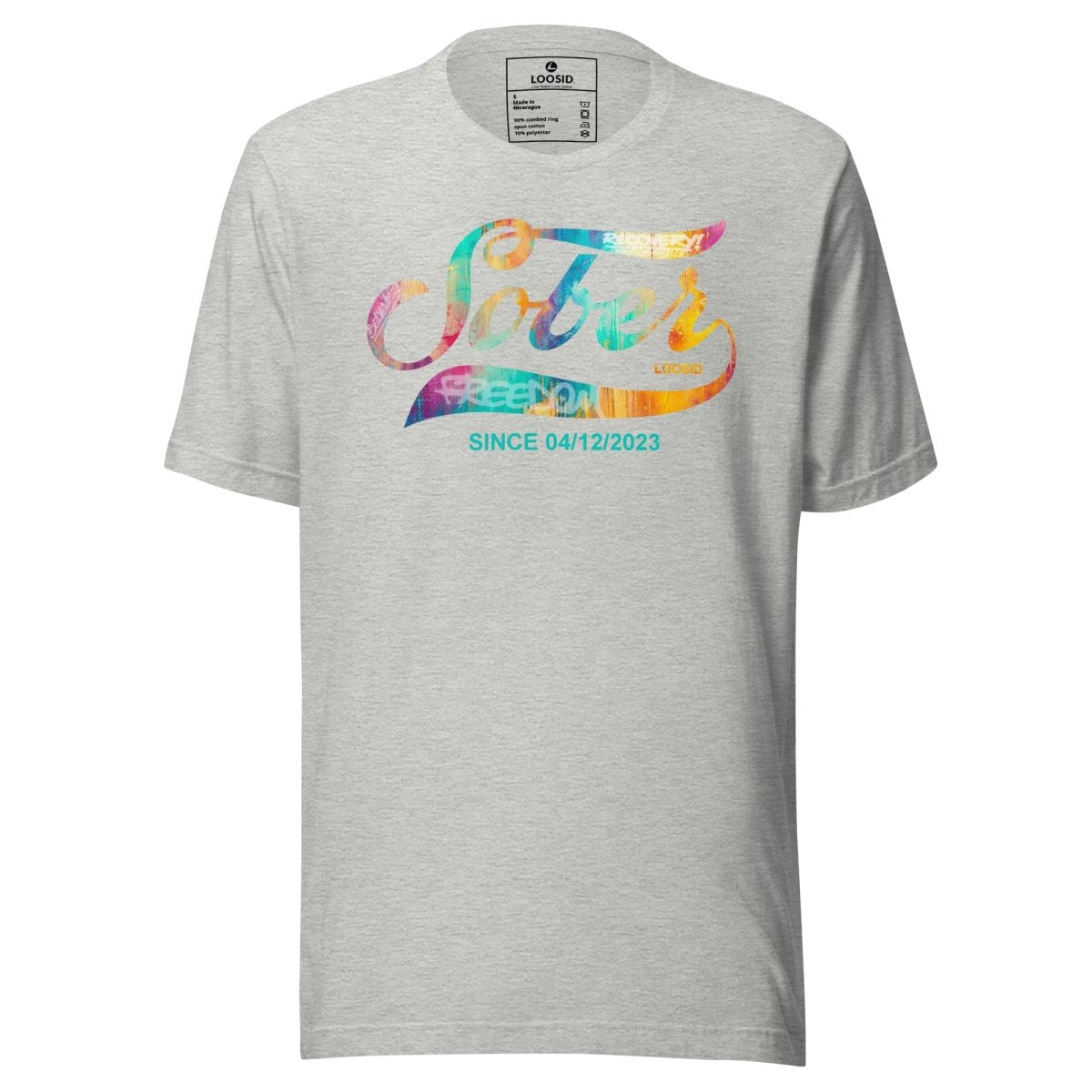 Recovery Sober Since Sober Sober T Shirt back view (view 17)