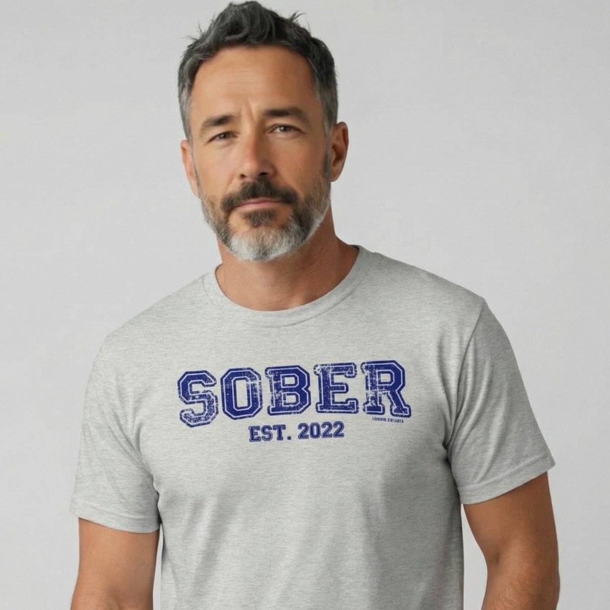 Sober Est. Year w Personalized Sobriety Year Sober T Shirt side view (view 6)