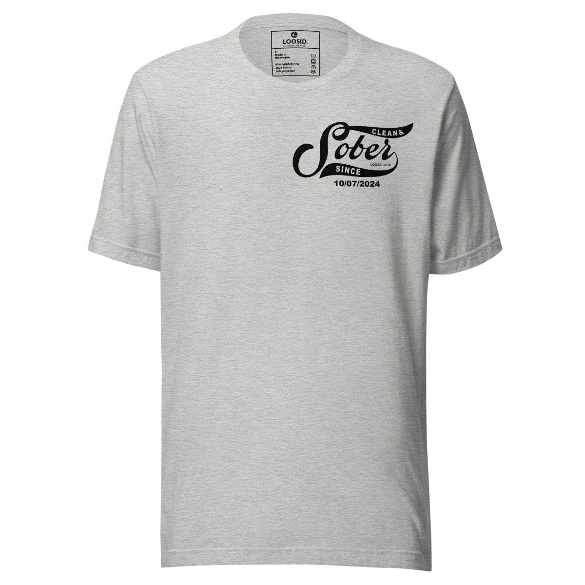 Sober Since Sober T Shirt flat lay styled image (view 13)