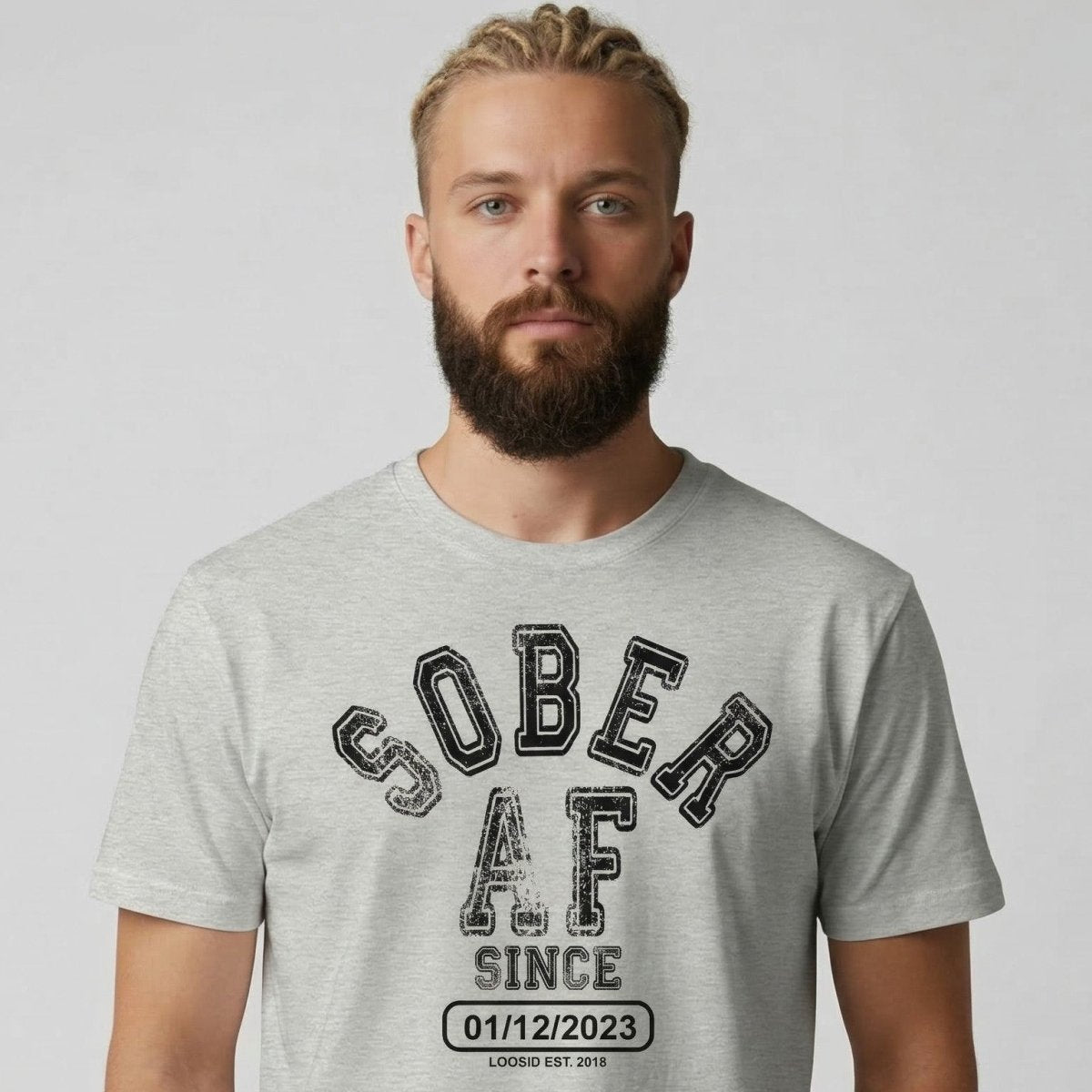 Sober AF Since Sober T Shirt side view (view 6)