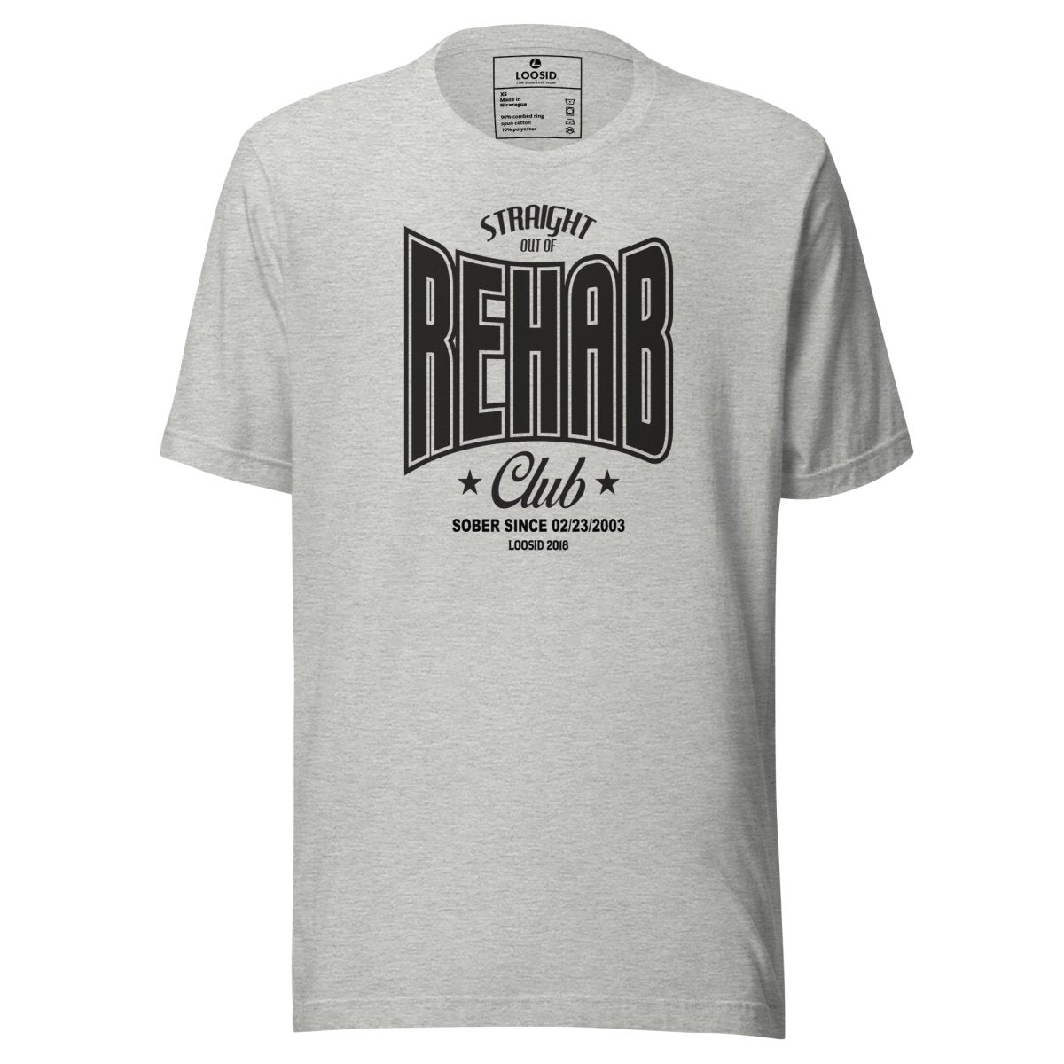Rehab Sober T Shirt flat lay styled image (view 3)