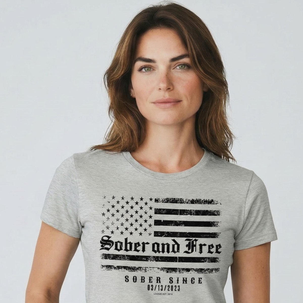 Sober and Free Sober T Shirt back view (view 7)