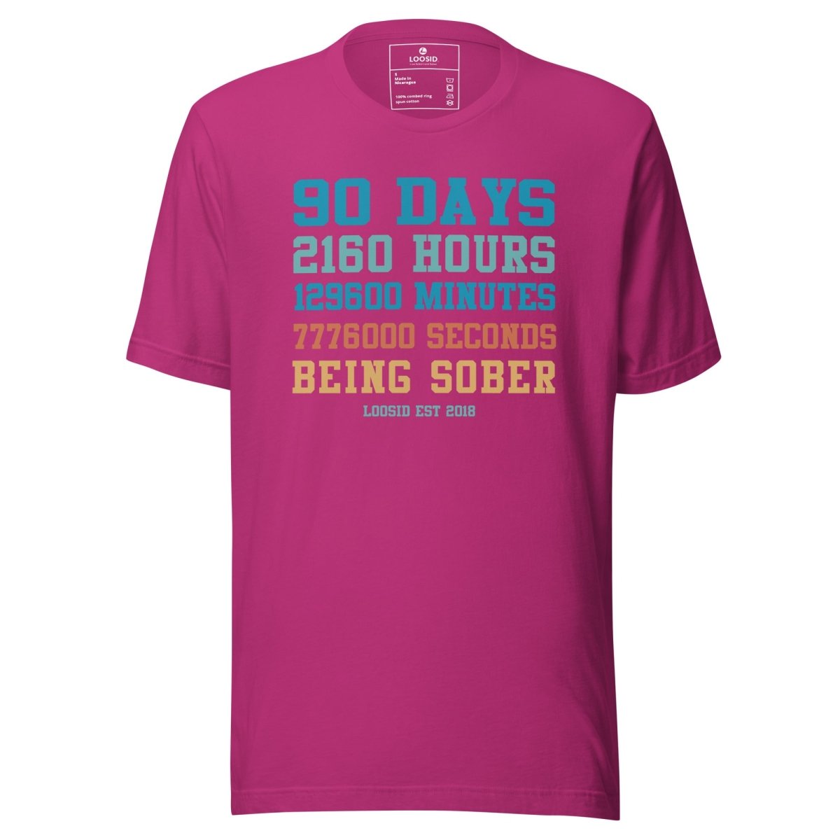 90 Days Sober Sober T Shirt close-up view (view 12)