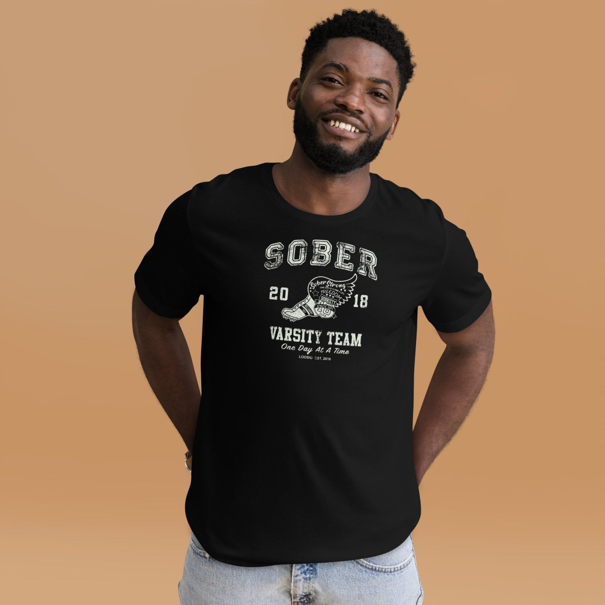 Loosid Sober Varsity Men's Sober Sober T Shirt featuring the design