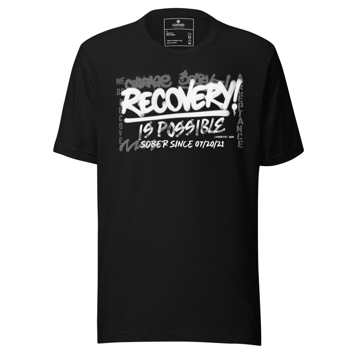 Recovery Is Possible Sober T Shirt flat lay styled image (view 3)
