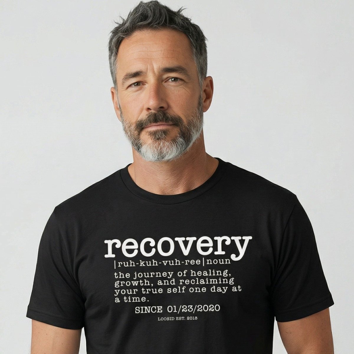 Loosid Recovery definition men Sober T Shirt featuring the design