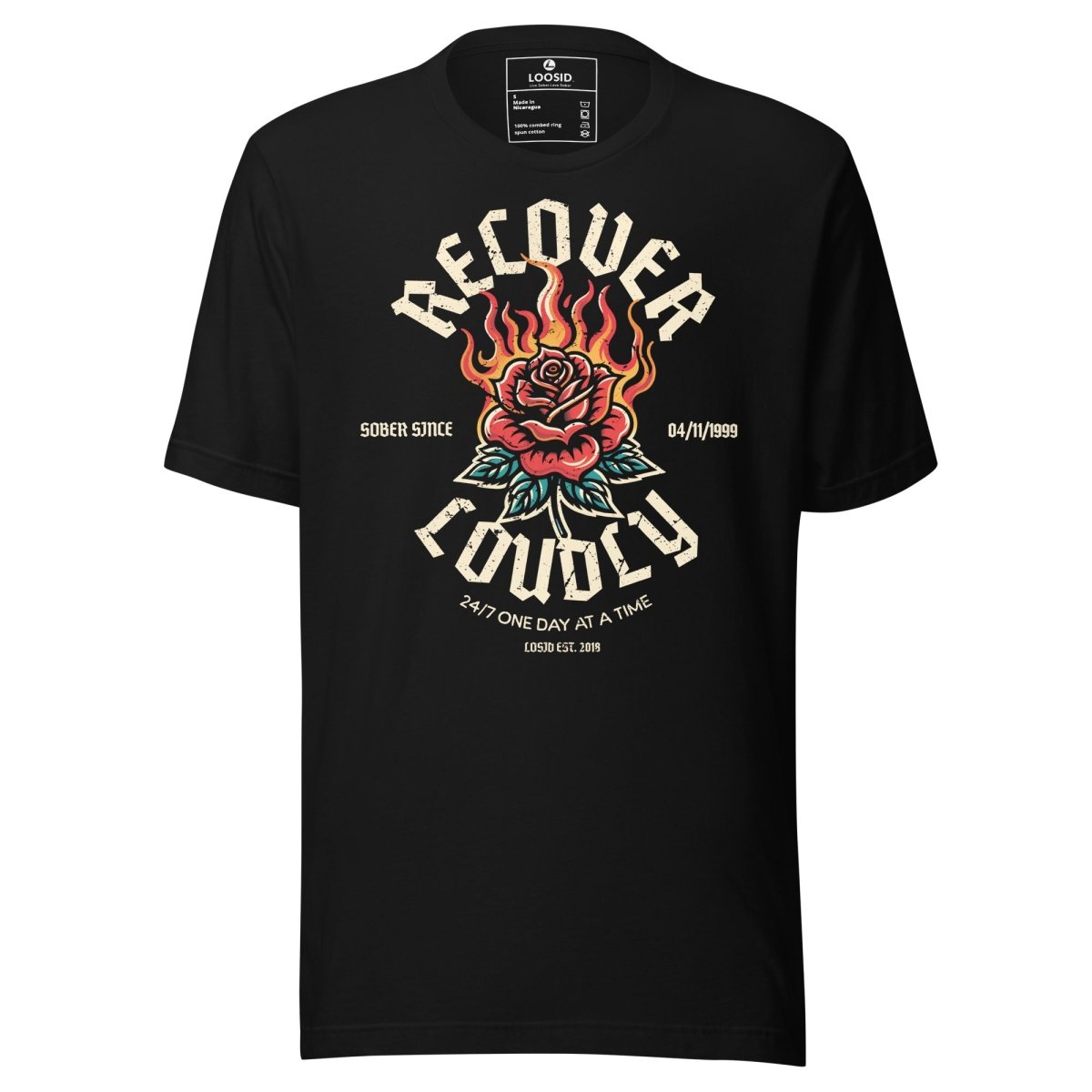 Recover Loudly Sober T Shirt close-up view (view 2)
