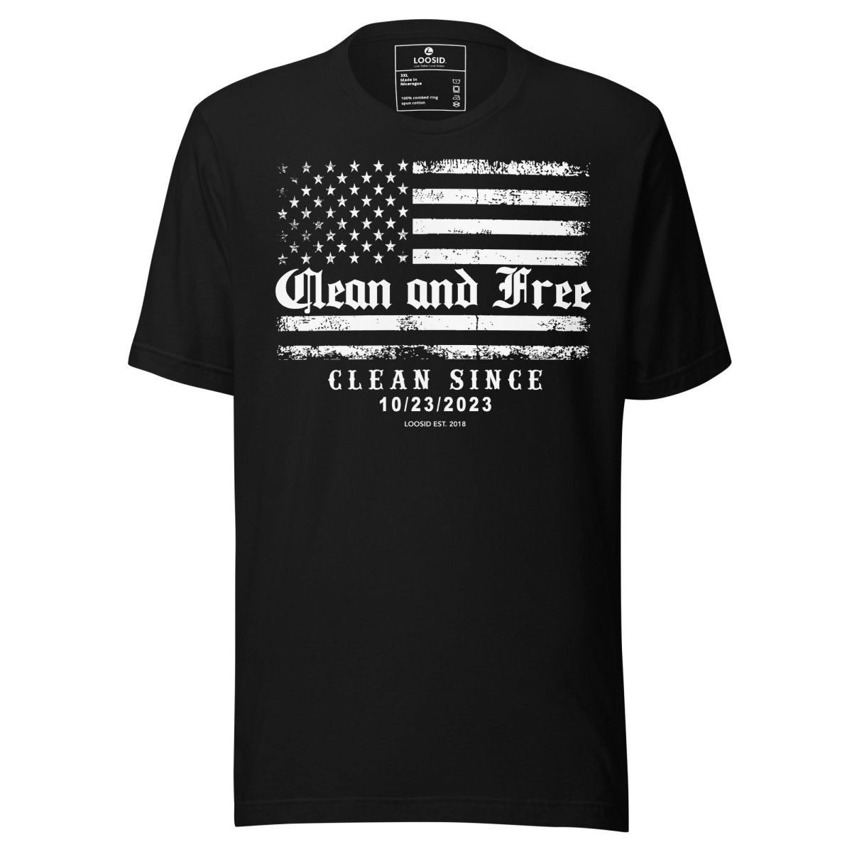 Clean and Free Sober T Shirt flat lay styled image (view 3)