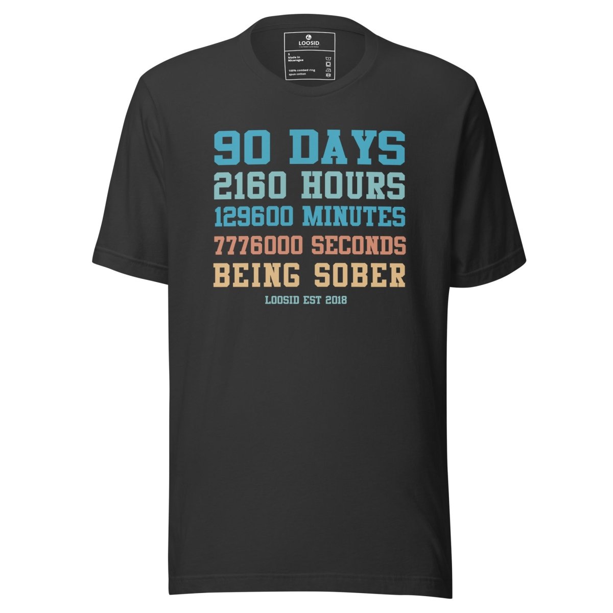 90 Days Sober Sober T Shirt back view (view 7)