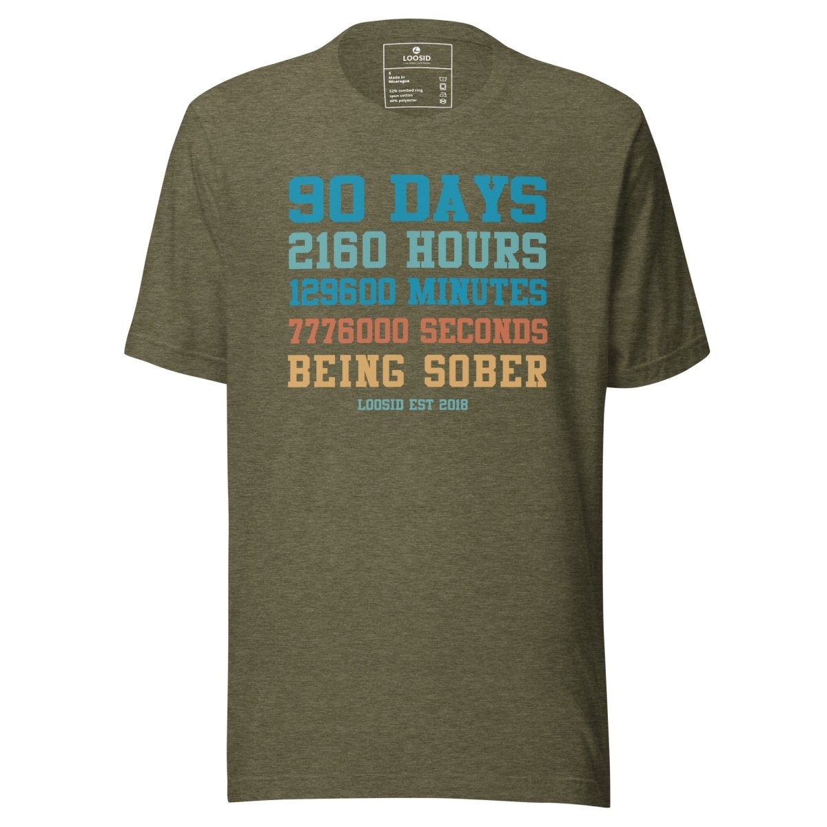 90 Days Sober Sober T Shirt flat lay styled image (view 13)