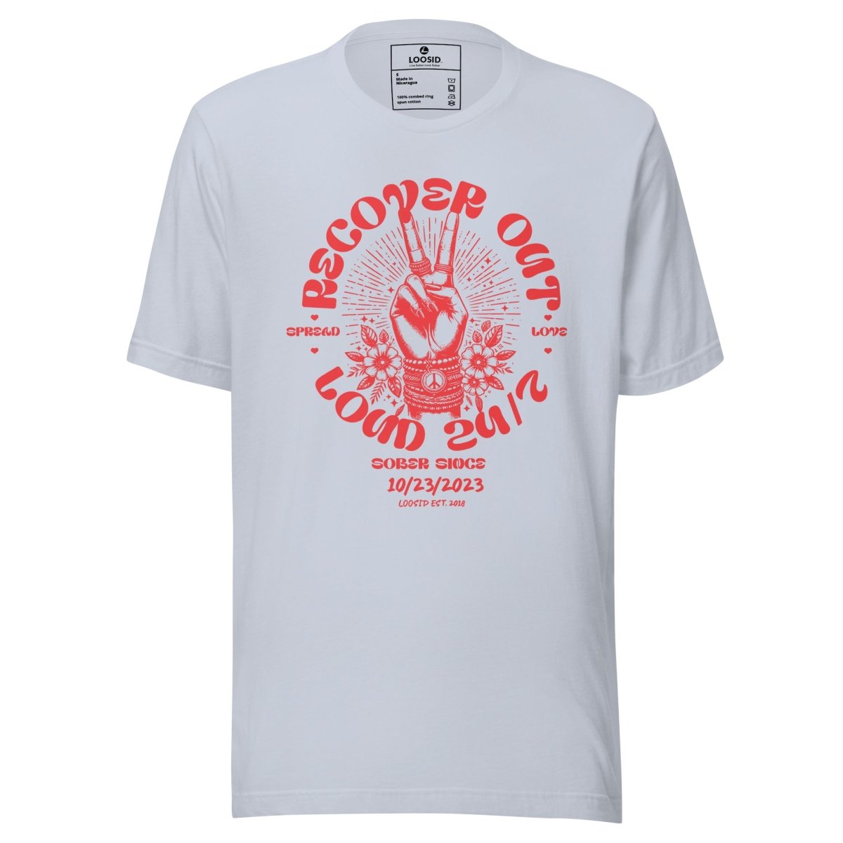 Recover Out Loud Sober T Shirt side view (view 6)