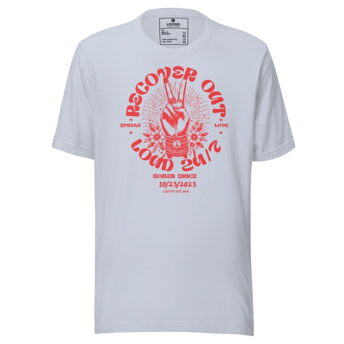 Recover Out Loud Sober T Shirt graphic detail (view 14)