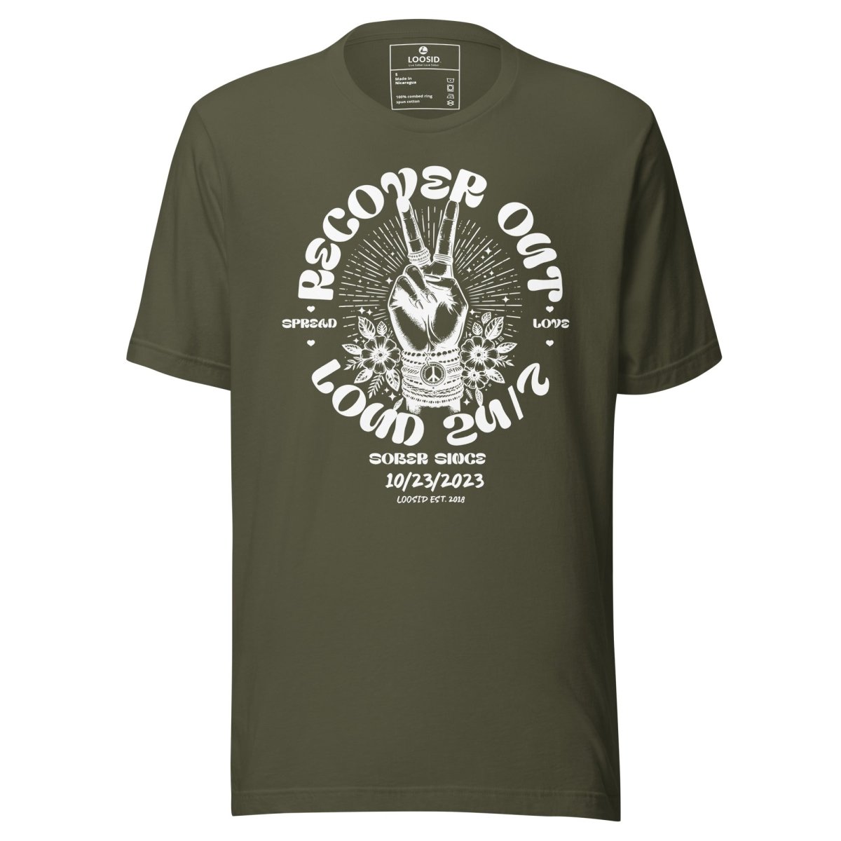 Recover Out Loud Sober T Shirt lifestyle view (view 5)