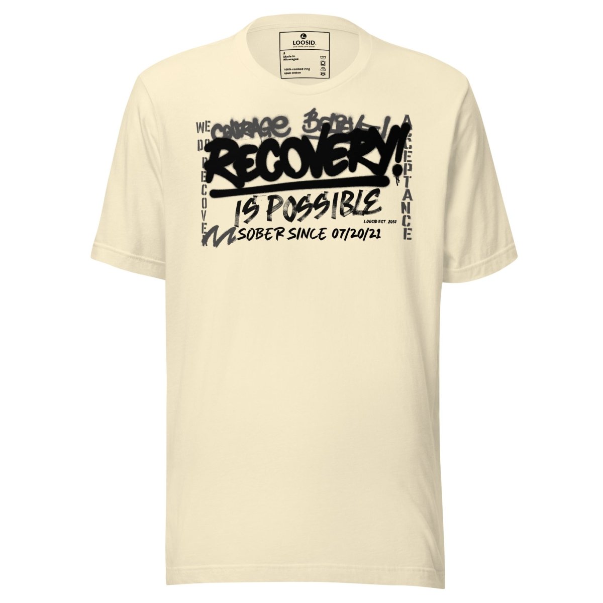 Recovery Is Possible Sober T Shirt flat lay styled image (view 13)
