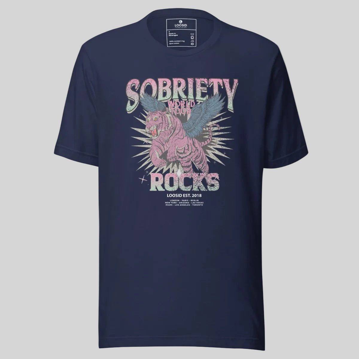 Sobriety Rocks Tour Sober T Shirt lifestyle view (view 5)