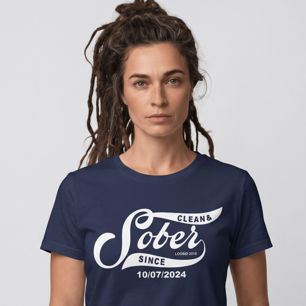 Sober Since Sober T Shirt back view (view 7)