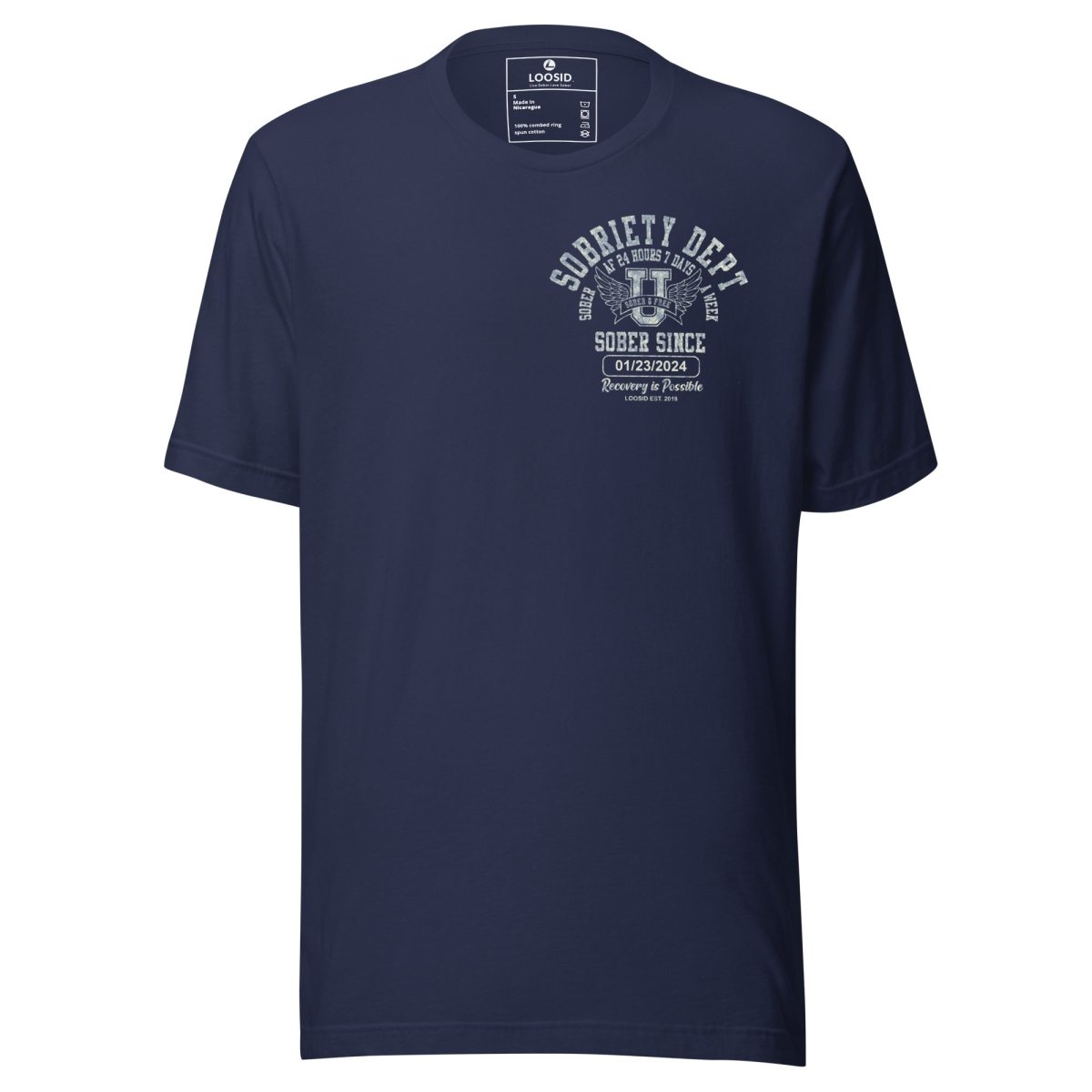 Sobriety Dept 24 7 Sober T Shirt back view (view 7)