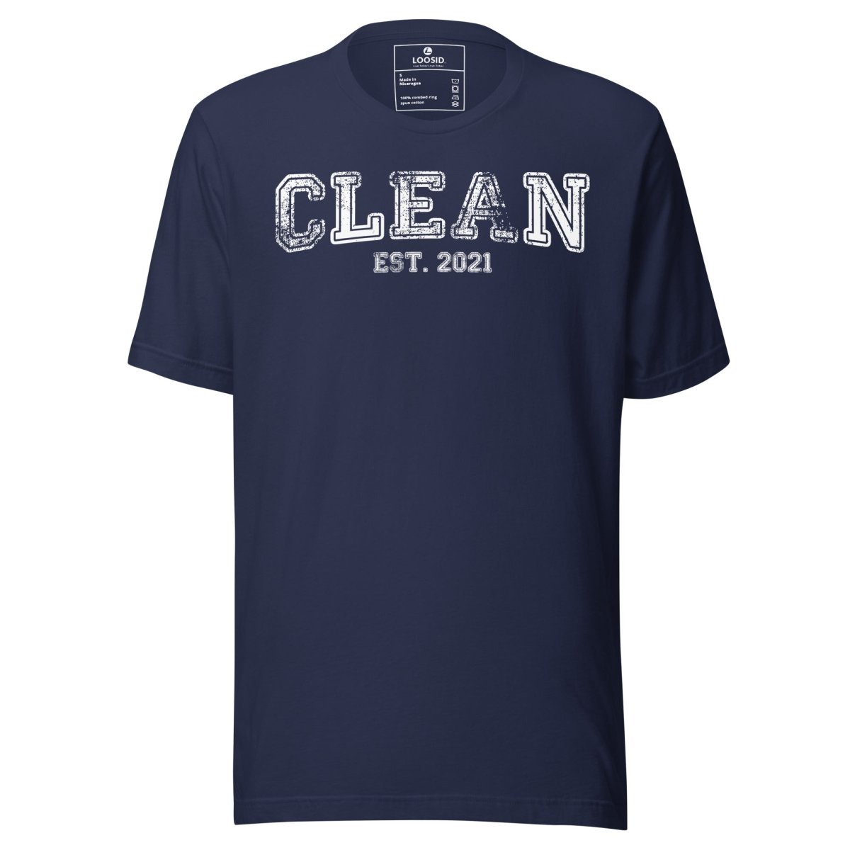 Clean EST. Sober T Shirt flat lay styled image (view 3)