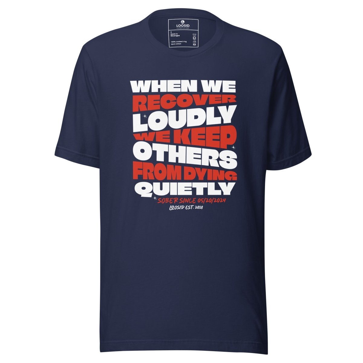 When we recover Loudly Sober T Shirt packaging detail (view 8)